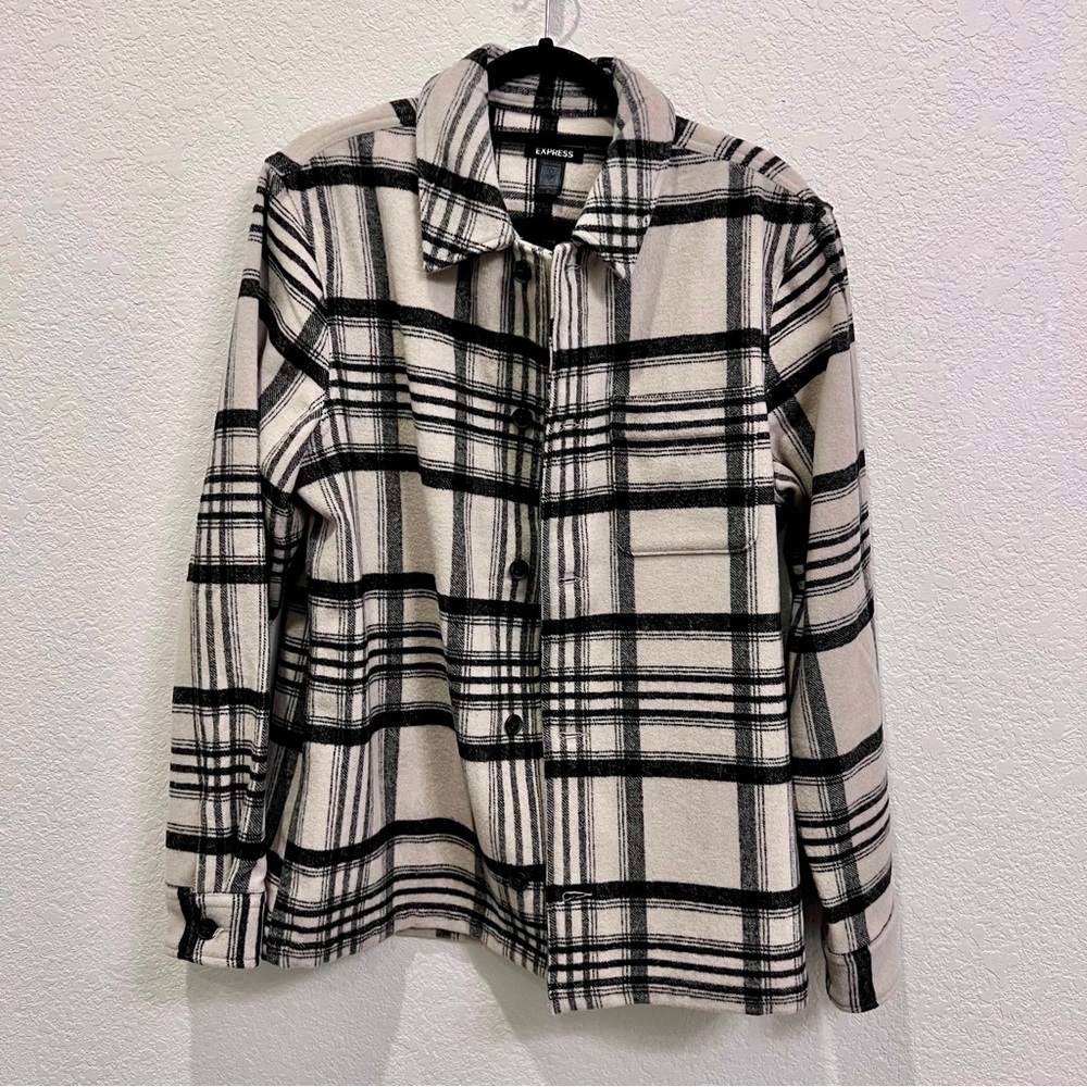 Plaid Wool-Blend Shirt Jacket